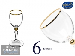 Набор рюмок для водки Кармен (Carmen) 60мл, Отводка золото (6 штук) Чехия Набор рюмок для водки Кармен (Carmen) 60мл, Отводка золото (6 штук) Чехия