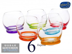 Набор стаканов для виски Крэйзи (Crazy) 390мл, Микс (6 штук) Чехия Набор стаканов для виски Крэйзи (Crazy) 390мл, Микс (6 штук) Чехия