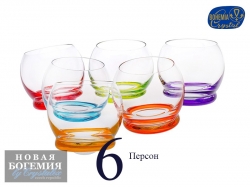 Набор стаканов для водки Крэйзи (Crazy) 60мл, Микс (6 штук) Чехия Набор стаканов для водки Крэйзи (Crazy) 60мл, Микс (6 штук) Чехия